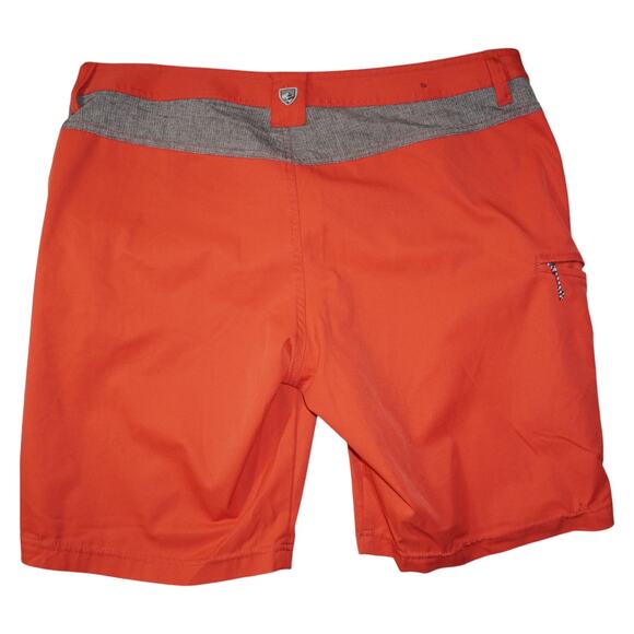 KÜHL Men’s Technical Hiking Shorts Orange Size 36 Outdoor Cargo Zip Pocket - Picture 2 of 9